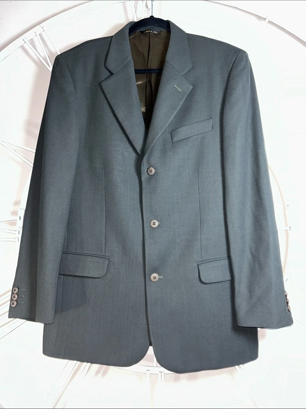 Vintage Bachrach Made in Italy 100% Wool Three-Button Sport Coat Blazer Jacket